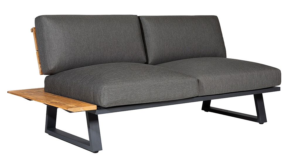 Diamond Garden Modullounge lange Ecke links NORA Sun & Rain, Aluminium / Recycled Teak / Tuvatextil (100 % Polyacryl)