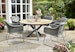 Diamond Garden Dining-Set LYON / KORFU, Tisch + 6 Stühle + Flaschenkühler, Edelstahl Dunkelgrau/ Teak / Rope / Sunproof (100 % Polypropylen)Bild