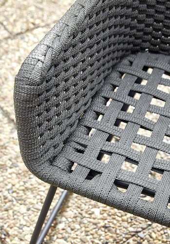 Diamond Garden Stuhl KORFU, Edelstahl Dunkelgrau / Rope / Sunproof (100 % Polypropylen)