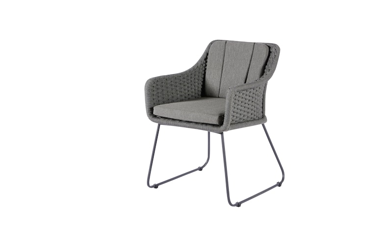 Diamond Garden Stuhl KORFU, Edelstahl Dunkelgrau / Rope / Sunproof (100 % Polypropylen)