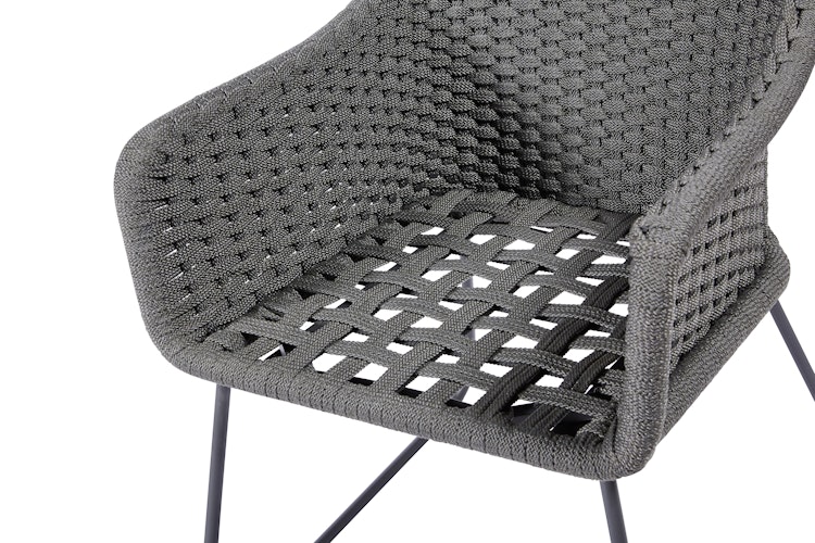 Diamond Garden Stuhl KORFU, Edelstahl Dunkelgrau / Rope / Sunproof (100 % Polypropylen)