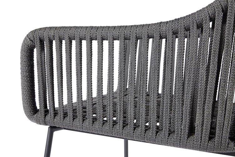 Diamond Garden Stuhl KRETA, Edelstahl Dunkelgrau / Rope / Sunproof (100 % Polypropylen)