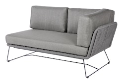 Diamond Garden 2er Loungesofa MILOS rechts, Edelstahl Dunkelgrau / Rope Dunkelgrau / Sunproof (100 % Polypropylen)