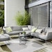 Diamond Garden Lounge-Set MILOS, Sofa + 2x Tisch + Hocker, Edelstahl Dunkelgrau / HPL / Rope Dark Grey / Sunproof (100 % Polypropylen)Bild