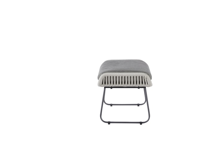 Diamond Garden Fußhocker NAXOS, Edelstahl Dunkelgrau / Rope / Sunproof (100 % Polypropylen)