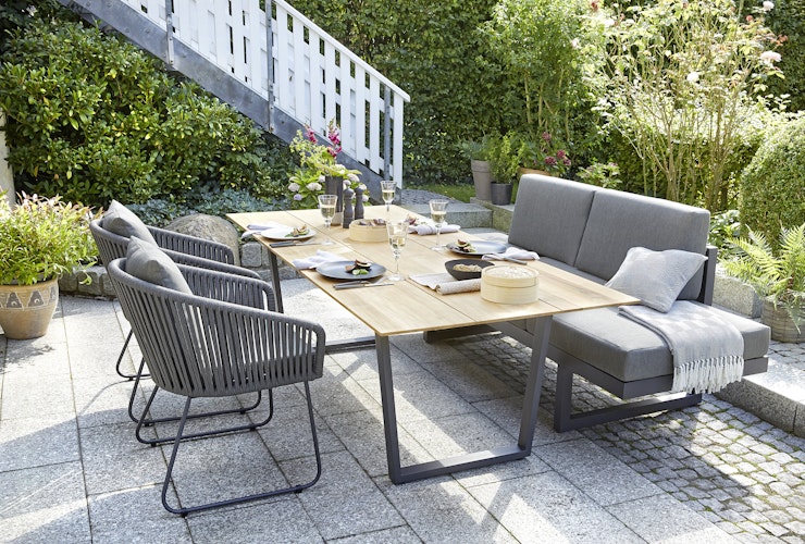 Diamond Garden Stuhl KOS, Edelstahl Dunkelgrau / Rope / Kissen Sunproof (100 % Polypropylen)