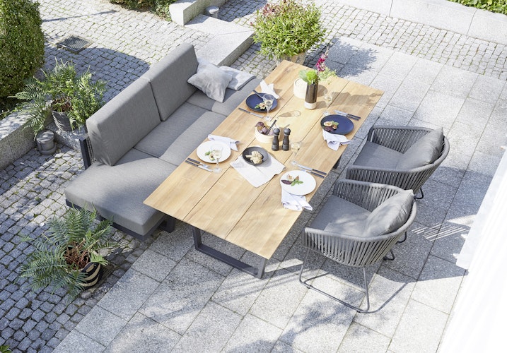 Diamond Garden Stuhl KOS, Edelstahl Dunkelgrau / Rope / Kissen Sunproof (100 % Polypropylen)