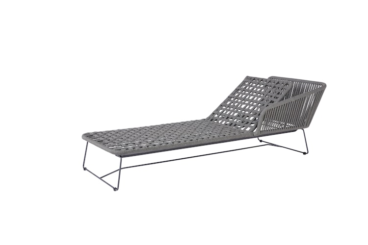 Diamond Garden Daybed MILOS rechts, Edelstahl Dunkelgrau / Rope Dunkelgrau / Sunproof (100 % Polypropylen)