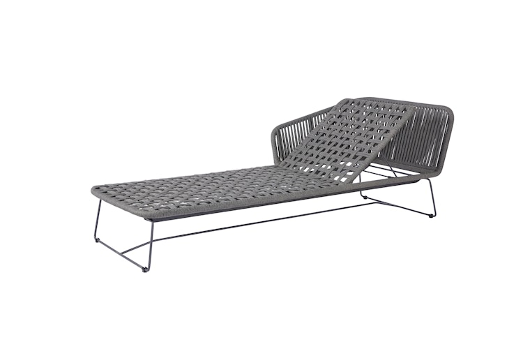 Diamond Garden Daybed MILOS links, Edelstahl Dunkelgrau / Rope / Sunproof (100 % Polypropylen)