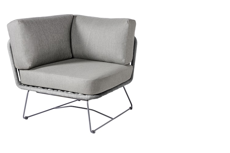 Diamond Garden Lounge Eckmodul MILOS, Edelstahl Dunkelgrau / Rope / Sunproof (100 % Polypropylen)