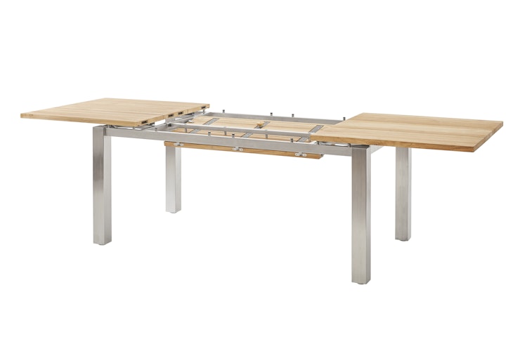 Diamond Garden Ausziehtisch LEVANTO, Edelstahl gebürstet / Recycled Teak