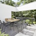 Diamond Garden Dining-Set LYON Quattro, Tisch + 6 Stühle + Bank, Edelstahl Dunkelgrau / Recycled Teak / RopeBild