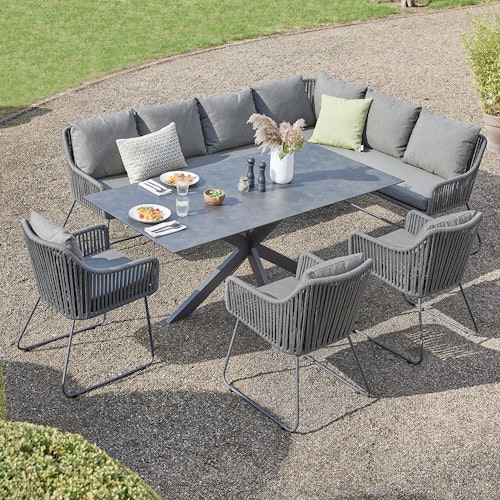 Diamond Garden Stuhl KRETA, Edelstahl Dunkelgrau / Rope / Sunproof (100 % Polypropylen)
