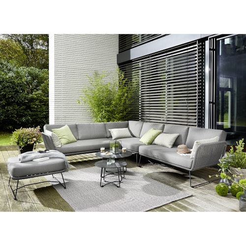 Diamond Garden Lounge Eckmodul MILOS, Edelstahl Dunkelgrau / Rope / Sunproof (100 % Polypropylen)