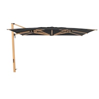 doppler Pendelschirm ALU WOOD 400 x 300 LED, Aluminium Esche-Optik / 100 % Polyester 180 g/m² Anthrazit