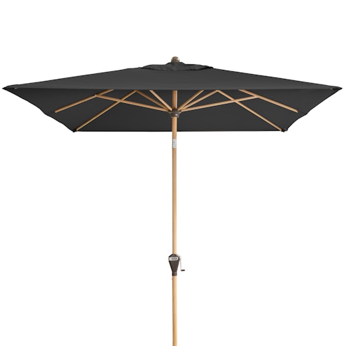 doppler Mittelmastschirm ALU WOOD 300 x 200 Auto-Tilt, Aluminium Esche-Optik / 100 % Polyester 180 g/m²