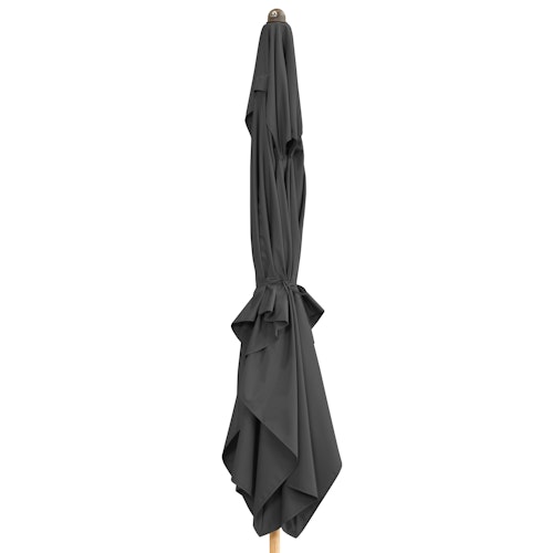 doppler Mittelmastschirm ALU WOOD 300 x 200 Auto-Tilt, Aluminium Esche-Optik / 100 % Polyester 180 g/m²
