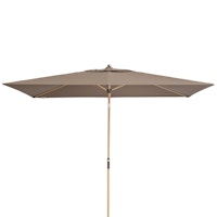 doppler Mittelmastschirm ALU WOOD 300 x 200 Auto-Tilt, Aluminium Esche-Optik / 100 % Polyester 180 g/m²