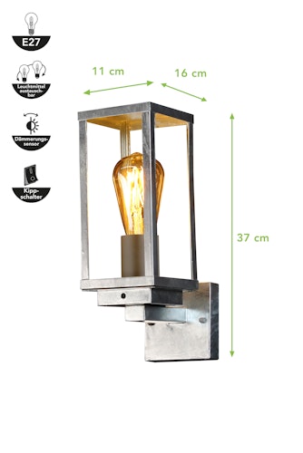 ECO-LIGHT Außenwandleuchte Karo Aluminiumguss verzinkt (2100311) Bild