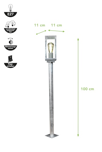 ECO-LIGHT Außenwandleuchte Karo Aluminiumguss verzinkt (5100311) Bild