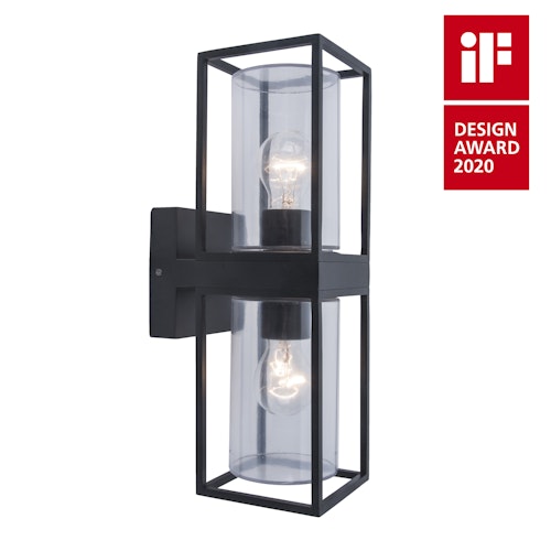 LUTEC Außenwandleuchte FLAIR Aluminium, Glas matt schwarz (5288804012) Bild