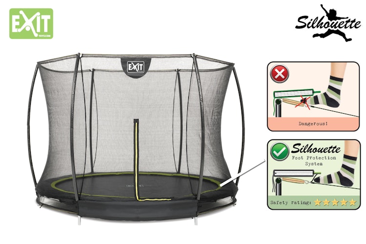 Exit Silhouette Bodentrampolin mit Sicherheitsnetz