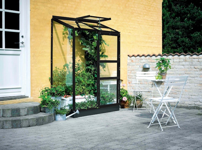 Halls Gewächshaus Altan - 0,91 m² / 1,33 m² Farbe: Schwarz