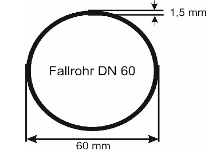 Fallrohr DN 60 100 cm braun Bild