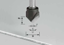 Festool V-Nutfräser HW Schaft 8 mm HW S8 D18-90° (Alu)