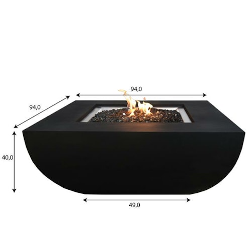 Gardenforma Gas Feuerstelle Itasy, Beton-Optik schwarz, aus Faserbeton Bild