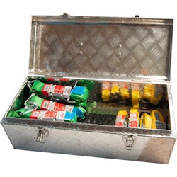 Zurrgurt-Kofferset, mit Alu-Werkzeugbox