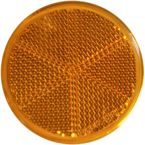 2 x Seitenrückstrahler Ø 60 mm, gelb, zum Kleben