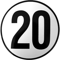 20 km/h-Aufkleber, Ø 200 mm