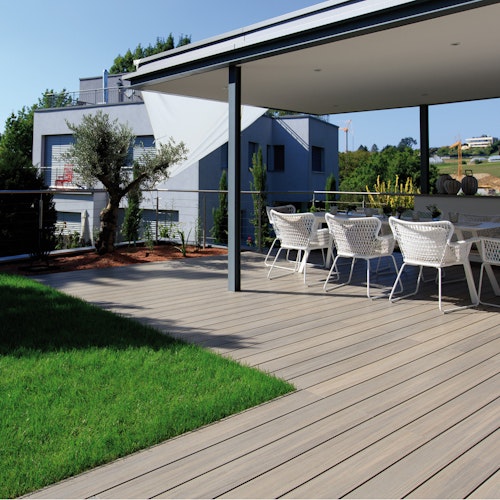 Fiberdeck Premium WPC-Terrassendiele RHK Light grey 23 x 138 mm Bild