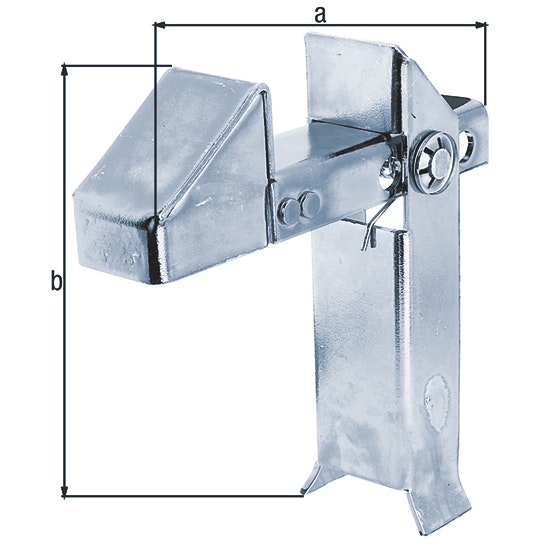 Alberts® Torfeststeller, mit Feder, KTL schwarz, zum Einbetonieren, BxH 185x200 mm 137519
