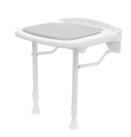 Alberts® Polstersitz,höhenverstellbar,Kunststoff,weiß,m.grauen Polster,Sitzfläche:380x370 140366