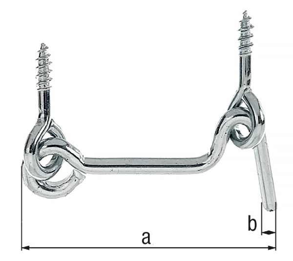 Alberts® Sturmhaken, mit Öse, blau verzinkt, z.Einschrauben, Länge 198 mm, Haken ⌀6 mm 204471