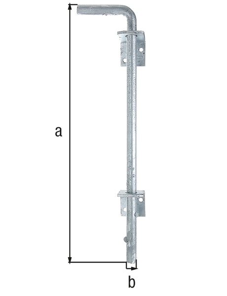 Alberts® Bodenschieber feuerverzinkt Gesamthöhe 500 mm Abstand Bolzen - Tor 40 mm 