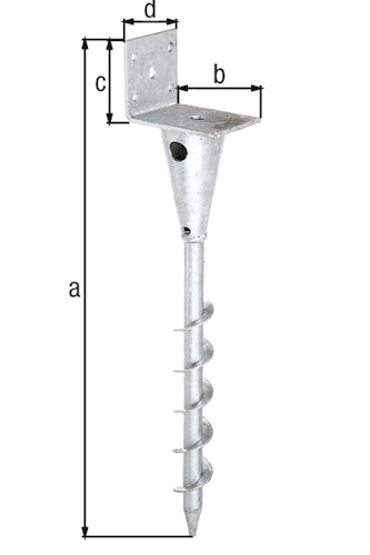 Alberts® L-Pfostenträger für Vierkantholzpfosten zum Einschrauben 95x470mm