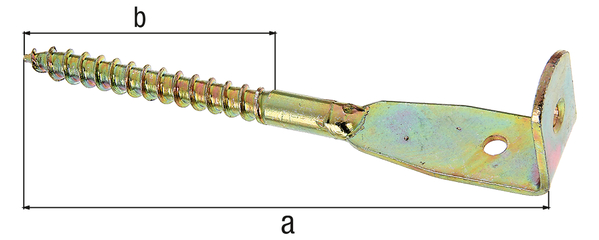 Alberts® Flechtzaunhalter Blattschrauben-Form abgewinkelt galv. gelb verzinkt L 160mm 