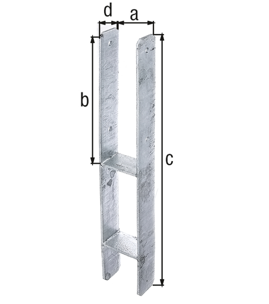 H-Pfostenträger feuerverz. 5x91x600 mm