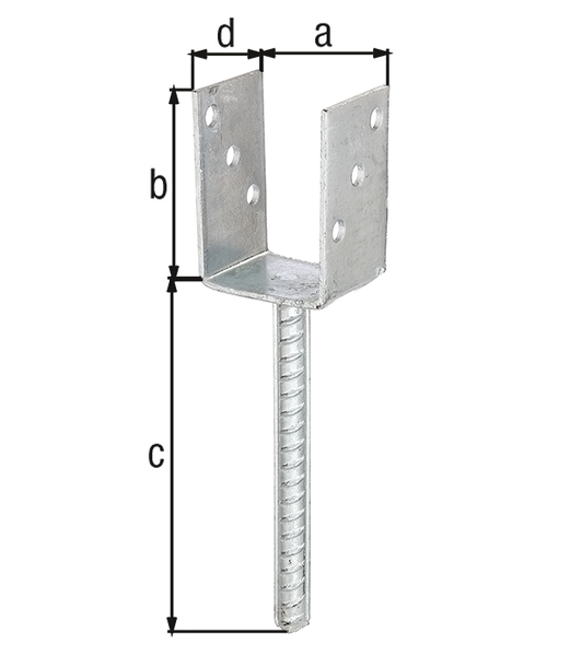 U-Pfostenträger feuervz. 4x91x100x200 mm