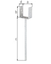 Vorschaubild Alberts® U-Pfostenträger 100x60x4mm Betonanker XL Riffelstahl für verschiedene Pfostenstärken