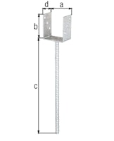 Alberts® U-Pfostenträger 100x60x4mm Betonanker XL Riffelstahl für verschiedene Pfostenstärken