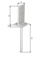 Vorschaubild Alberts® T-Pfostenträger mit Steg 130x80mm
