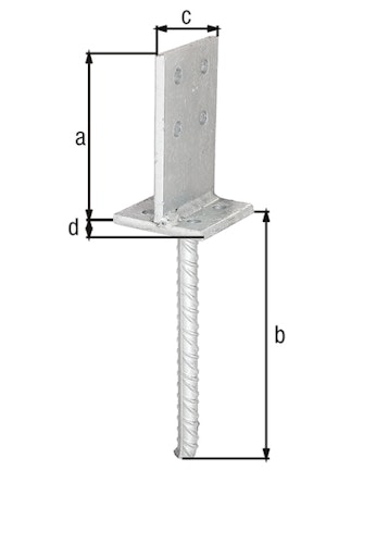 Alberts® T-Pfostenträger mit Steg 130x80mm