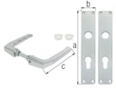Alberts® Türdrücker für Einsteckschlösser,ein Paar,Alu silberfarbig eloxiert,PZ,220x40 mm