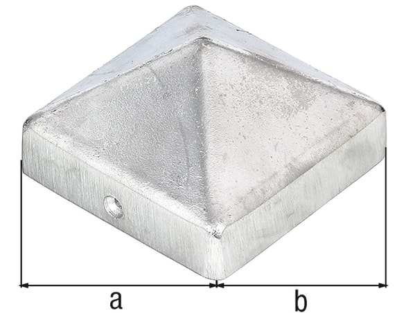 Alberts® Pfostenkappe für Holzpfosten hoch Aluguss blank LxB 90x90 mm 