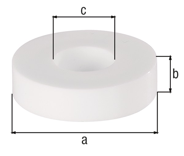 Alberts® Distanzhülse,KST weiß,Außen ⌀20 mm,Höhe 20 mm,Innen ⌀8,5 mm,verpackt à 10 St. 