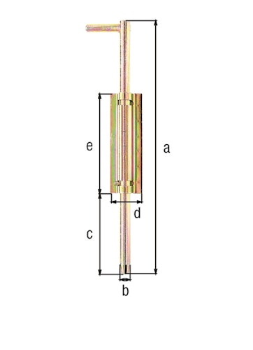 Alberts® Bodenschieber,galv.gelb verz.,z.Anschweißen,Höhe 400mm